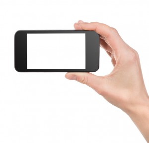 Black smart phone  in hand